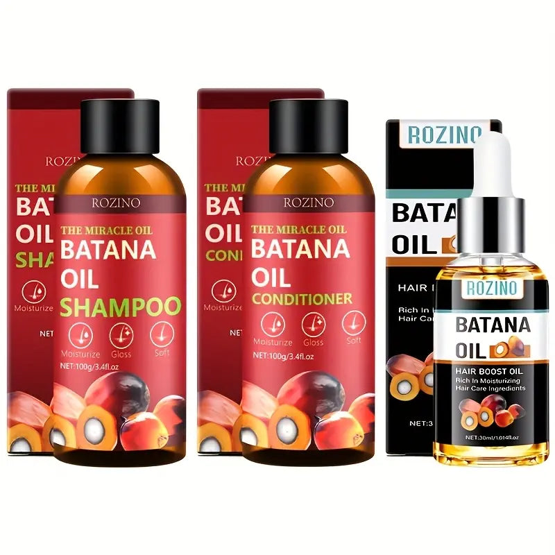 [Three-Piece Set] ROZINO Bata Na Oil Shampoo and Hair Care Set
